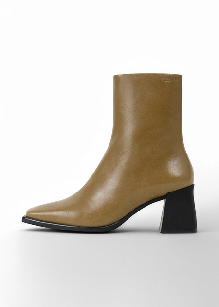 Bottines à talon en cuir certifié |  "hedda - sepia"