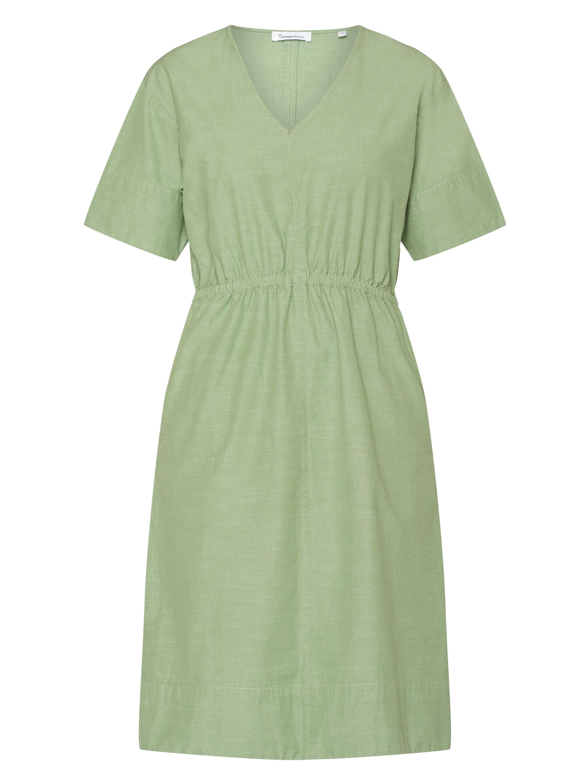 Midikleid aus Bio-Baumwolle | Grün "slub yarn short sleeve midi dress shale green", Knowledge Cotton Apparel, Foto 5