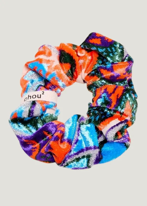 Chouchou en velours upcyclé | multicolor "dévoré", Chou²