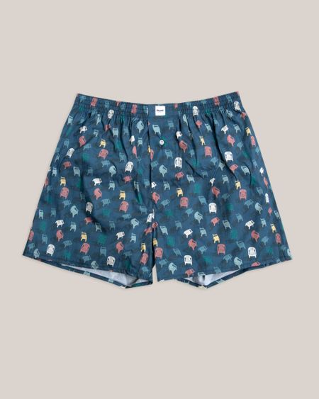Caleçon bleu à motifs en viscose ecovero - chairs underwear navy