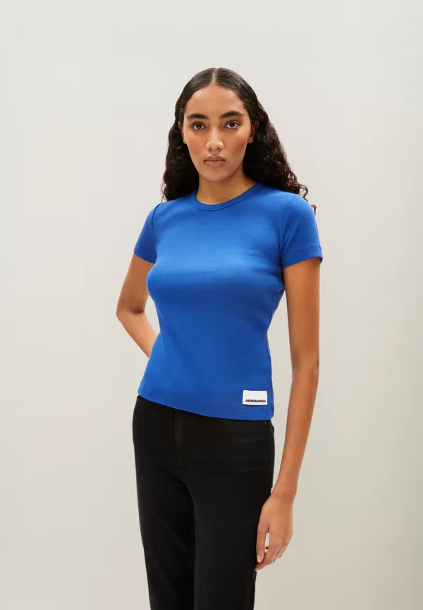 T-shirt côtelé en coton bio | bleu "kardaa dynamo blue", Armedangels