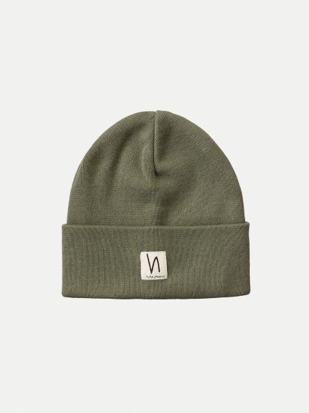Bonnet kaki en coton bio - falksson beanie faded green