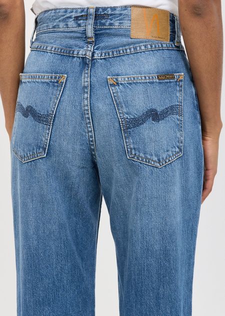 Jean droit large en coton bio | bleu "clean eileen clear skies" - Nudie Jeans