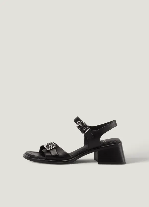 Sandales boucles à talons allure en cuir certifié | noir "ines black", Vagabond