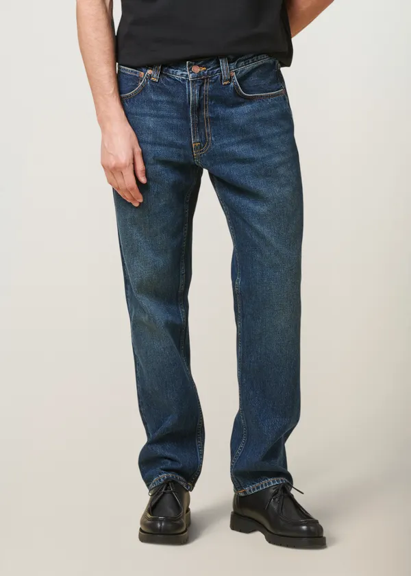 Jean droit en coton bio | bleu "gritty jackson blue soil", Nudie Jeans