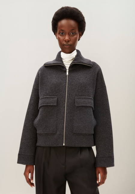 Veste en coton et laine bio | gris "cotton-wool knit jacket - steel melange"