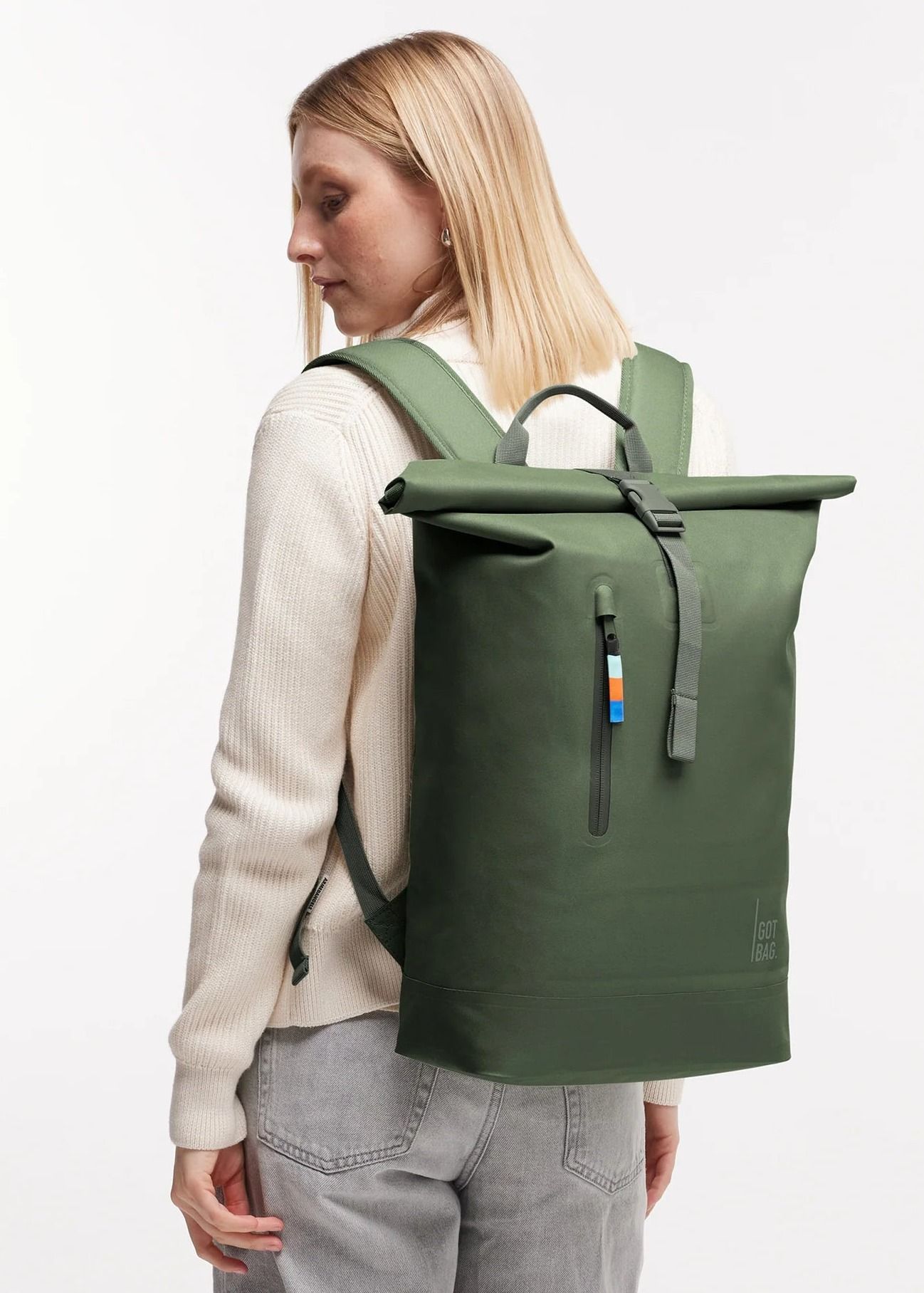 Sac à dos imperméable 26l en matière recyclée | vert "rolltop lite 2.0 algae", Got Bag, photo 6