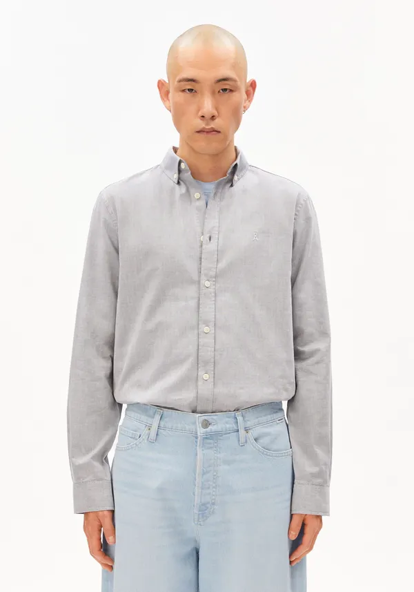 Chemise en coton bio | bleu "Quaasa longsleeve shirt tinted navy - tinted-navy", Armedangels