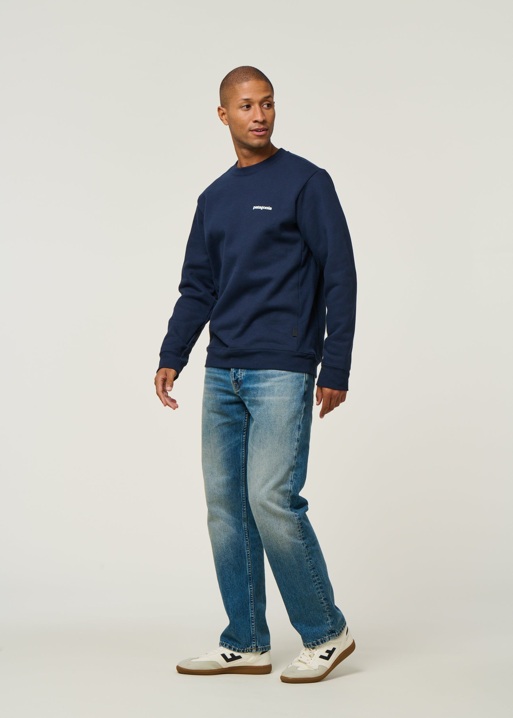 Sweat en matières recyclées | noir "fitz roy icon uprisal crew new navy", Patagonia, photo 3