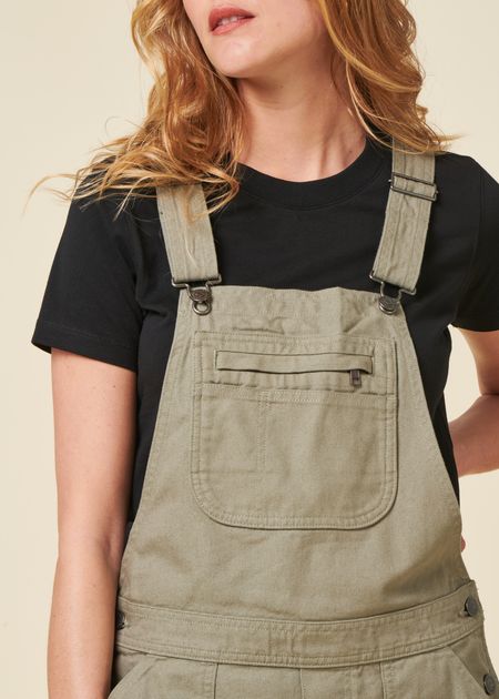 Salopette courte en coton bio | kaki "stand up overalls - river rock green" - Patagonia