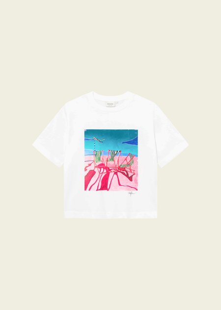 T-shirt en coton bio | blanc "T-shirt vadstena deck chairs white - white" - Dedicated