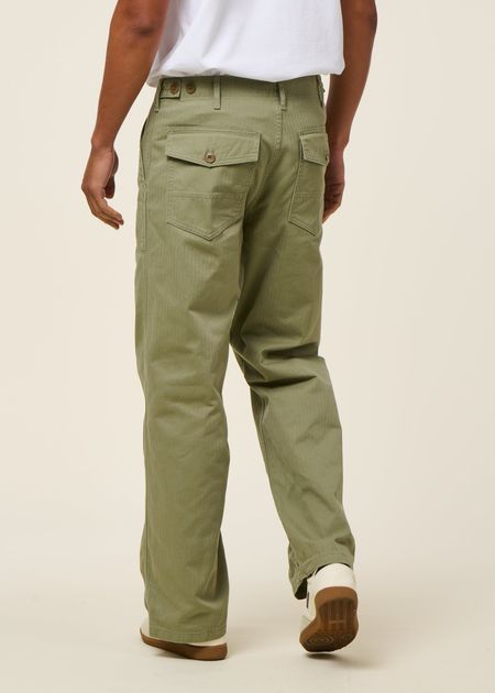Pantalon large en coton bio | vert "tuff tony pants pale green", Nudie Jeans, photo 4