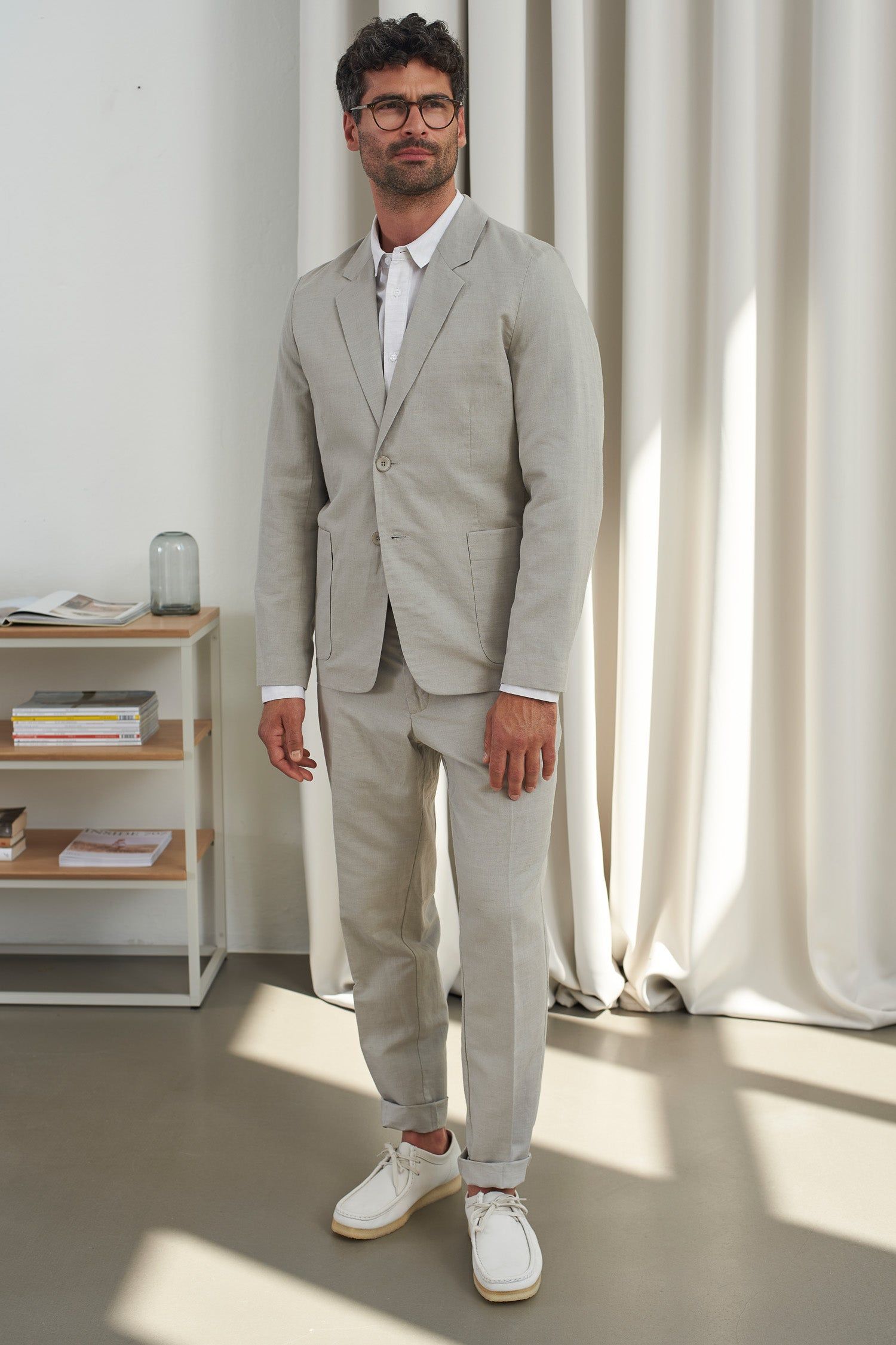 Blazer en coton bio et lin | lin naturel "enver reed linen", About Companions, photo 2