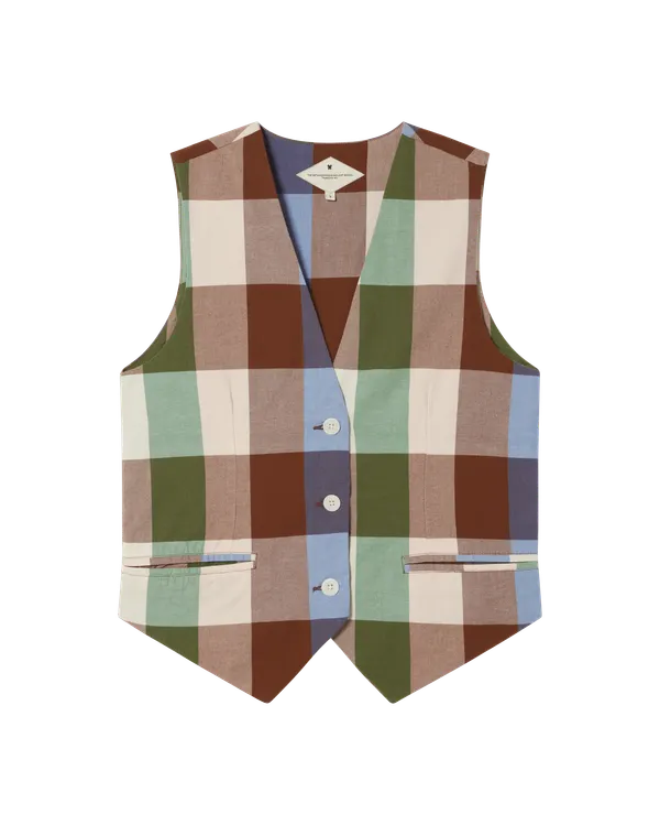 Gilet sans manches en coton bio | multicolore "colorful edith vest", Thinking Mu