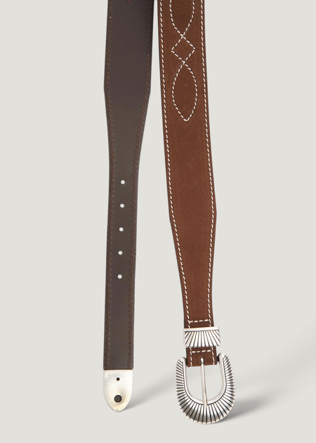 Ceinture en cuir à tannage végétal | marron "Western ranch suede belt - toffee-brown", Nudie Jeans, photo 3
