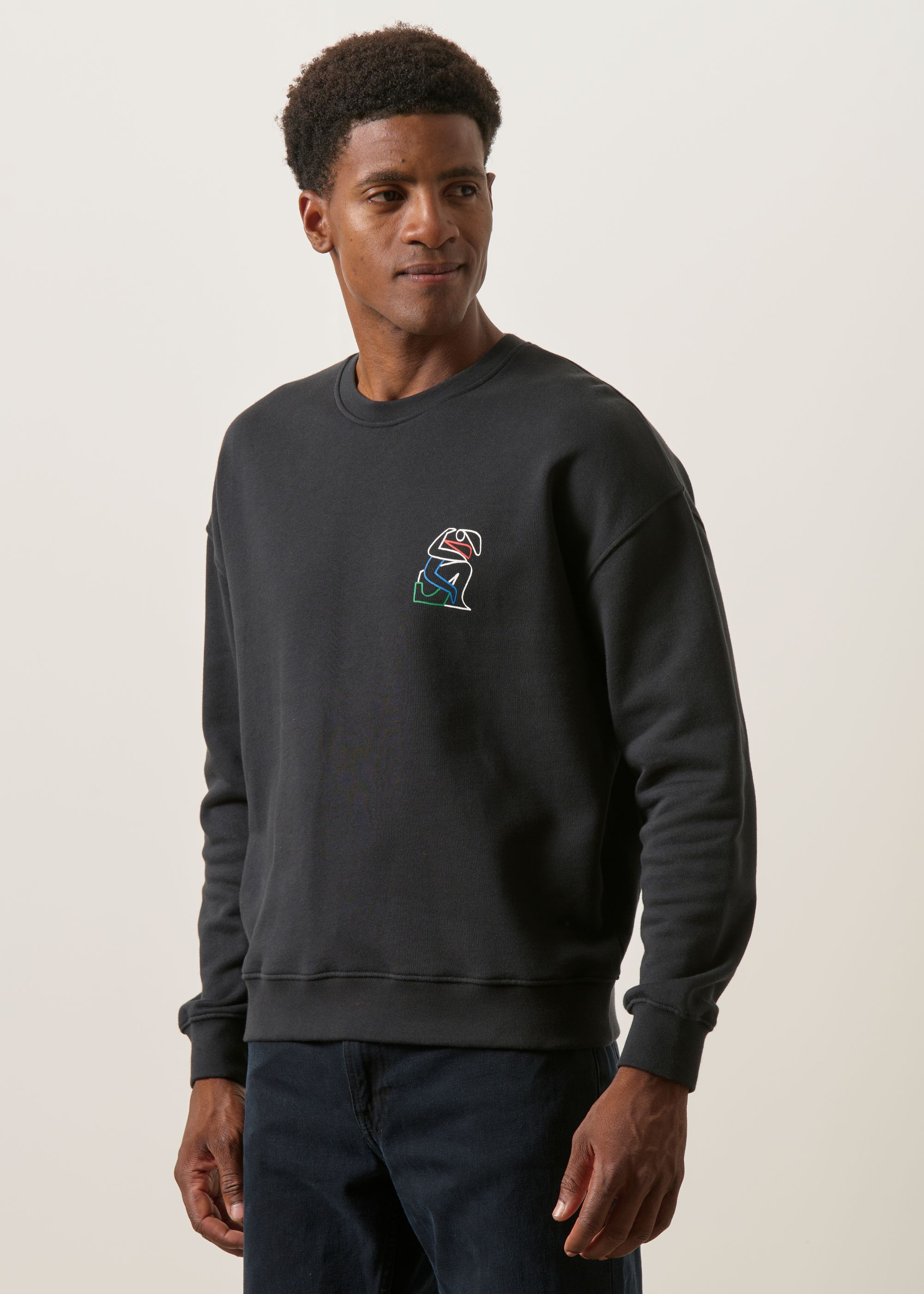Sweat imprimé en coton bio | noir "Couple - carbon", Bask in the Sun, photo 1