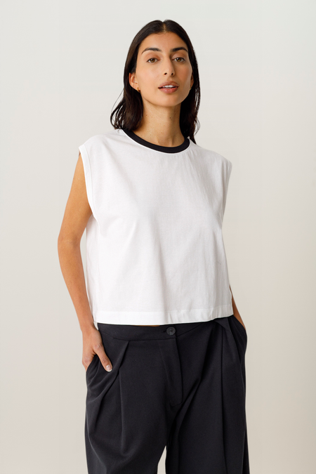 Top sans manches en coton bio | blanc - SKFK
