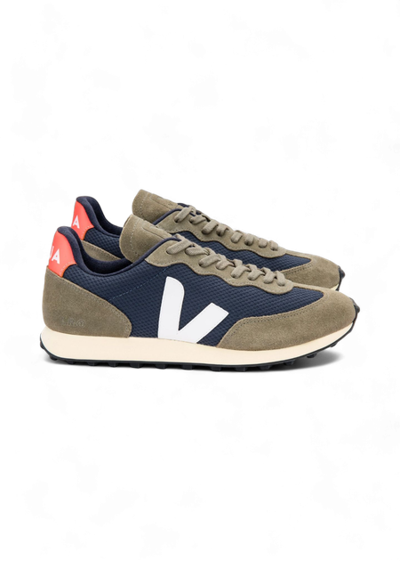 Baskets basses en recyclé | kaki et marine "rio-branco alveomesh nautico white orange fluo"