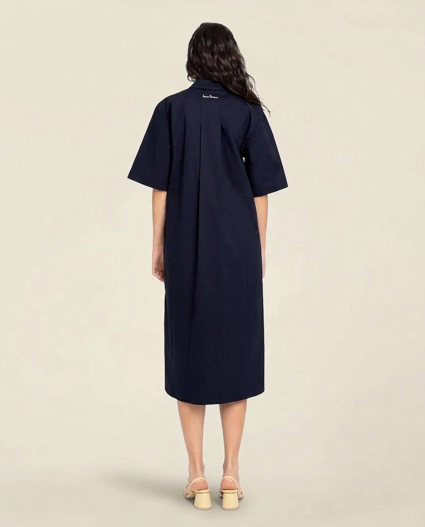 Langes Kleid aus Bio-Baumwolle | Marineblau "medes - navy", Loreak Mendian, Foto 4