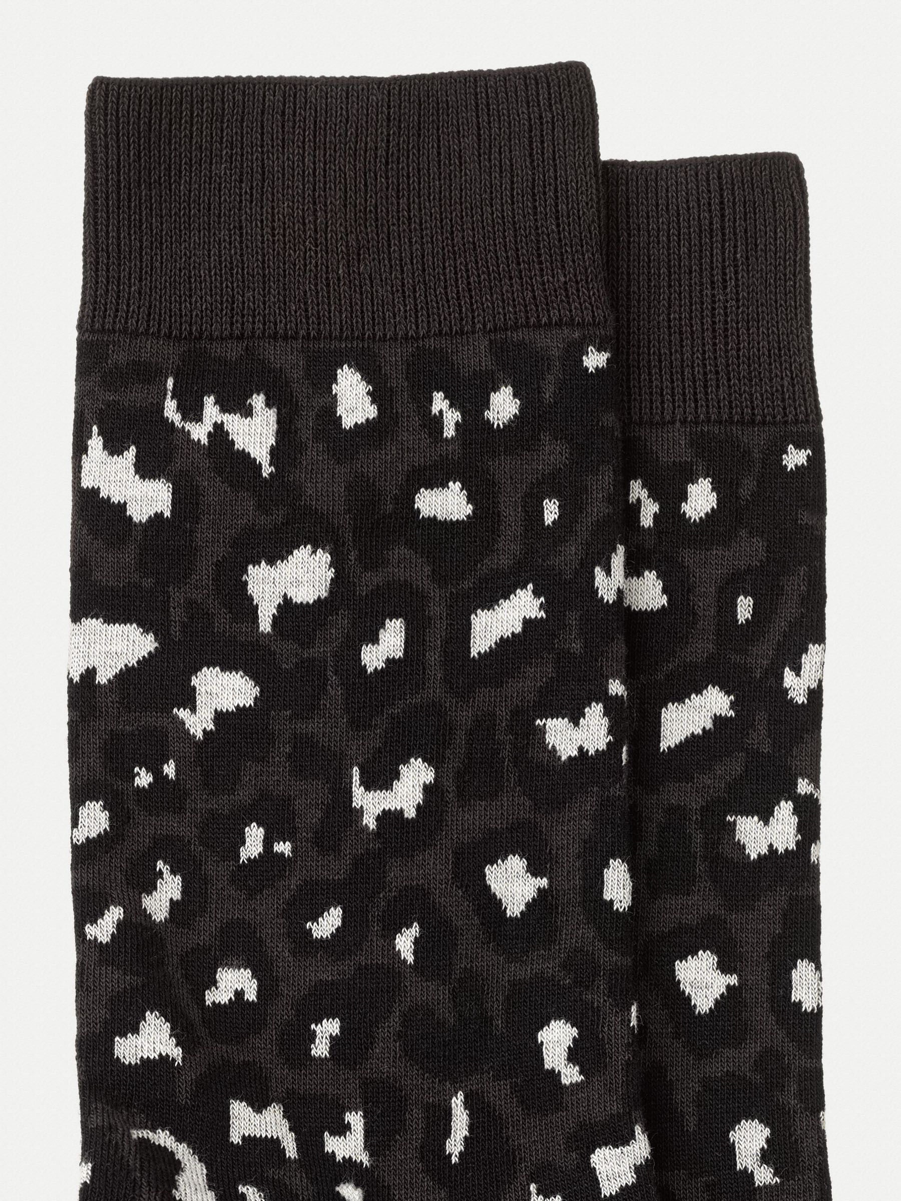 Chaussette haute noir léopard - olsson leopard black, Nudie Jeans, photo 3