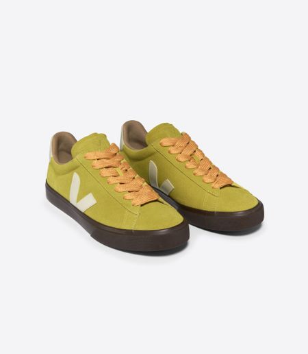 Baskets en suède et cuir sans chrome | jaune "campo bold suede liquor pierre" - Veja