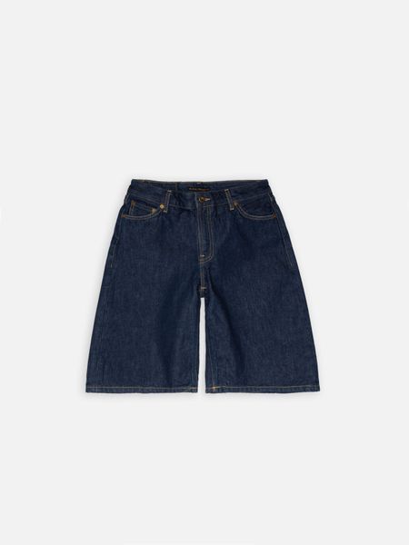 Short bermuda denim en coton bio | bleu "meja denim shorts rinse dark blue" - Nudie Jeans