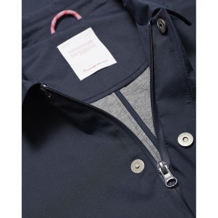 Manteau car coat bleu nuit en coton bio et polyester recyclé - beech, Knowledge Cotton Apparel, photo 3