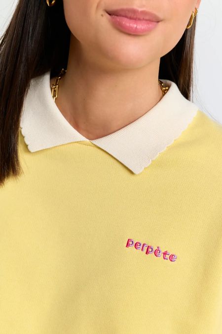 Sweat en coton bio | jaune "Geri pop-corn" - Perpète