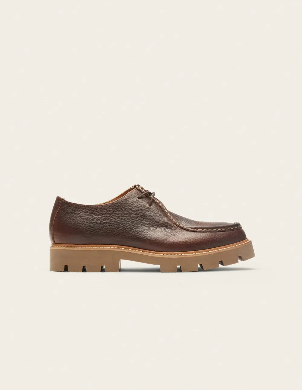 Derbies en cuir certifié | marron "gontran - pull-up grainé marron", Odaje ex M.Moustache, photo 3