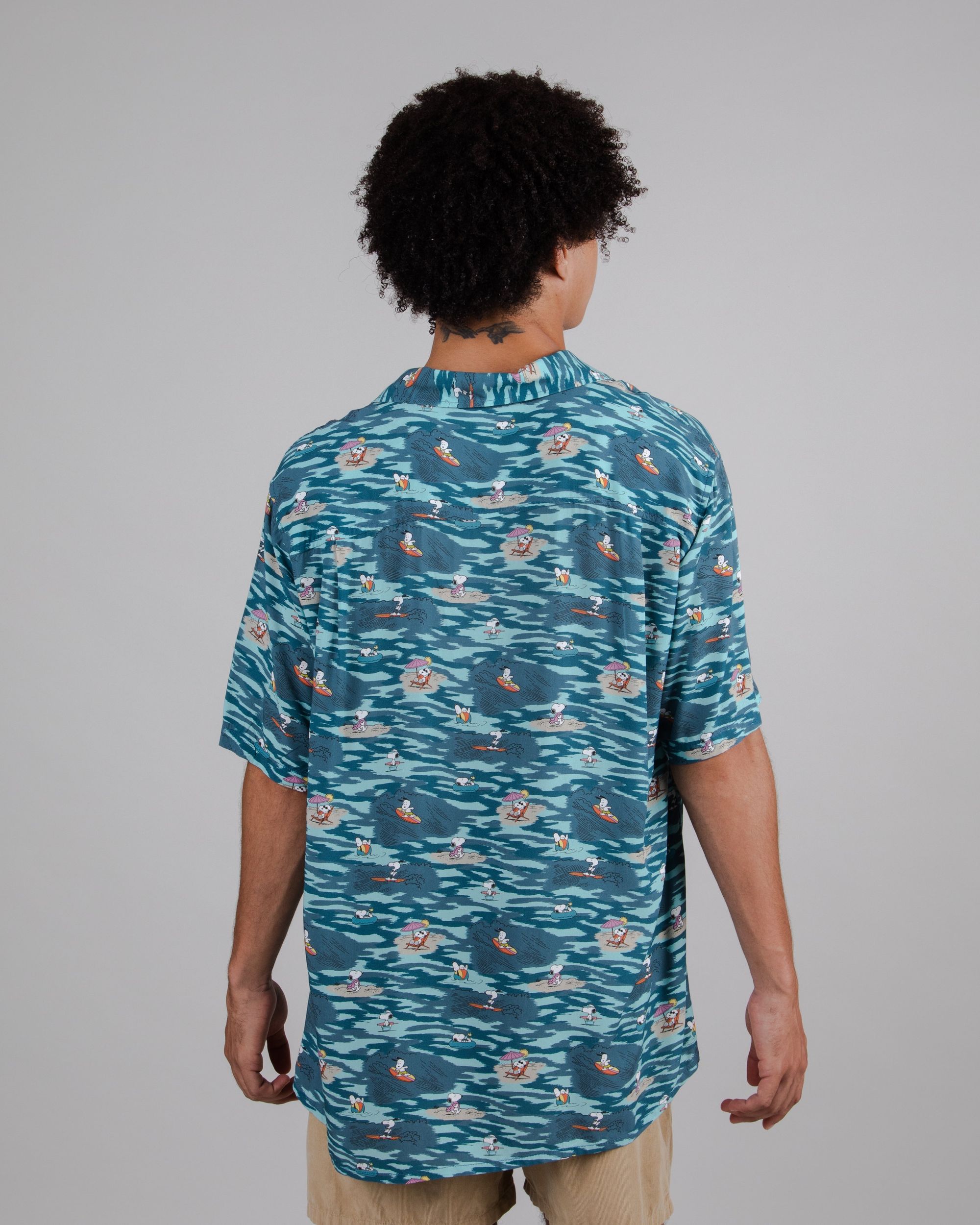 Chemisette en ecovero | multicolore "peanuts coast aloha shirt ocean blue", Brava Fabrics, photo 3