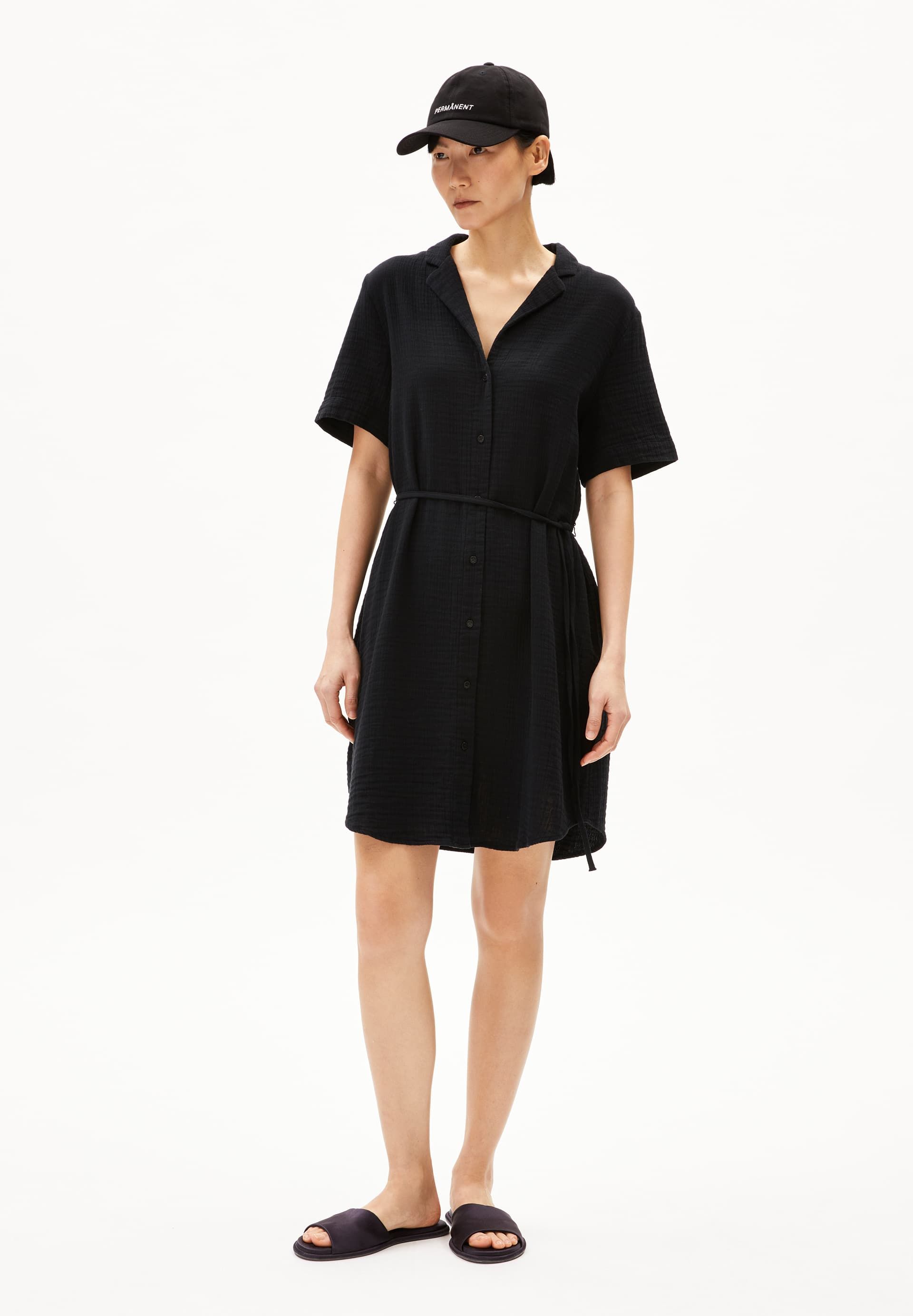 Robe en gaze de coton bio | noir "mabelaa musselin - black", Armedangels, photo 1