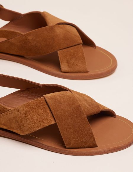 Sandalen aus zertifiziertem Leder | braun "paloma suède ambre", Odaje ex M.Moustache, Foto 2