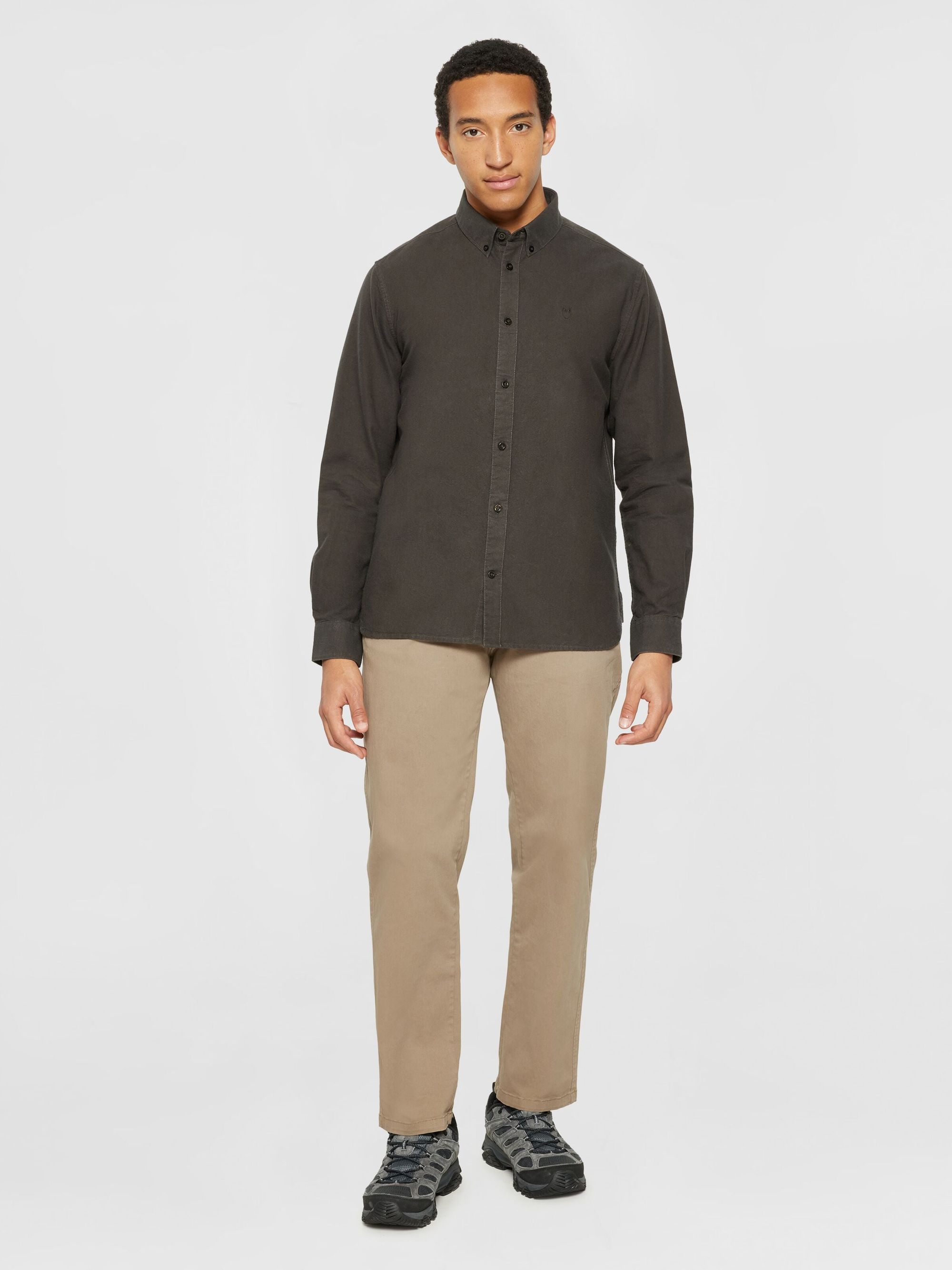 Hemd aus Bio-Baumwolle | Braun "harald small owl oxford regular fit shirt demitasse", Knowledge Cotton Apparel, Foto 4
