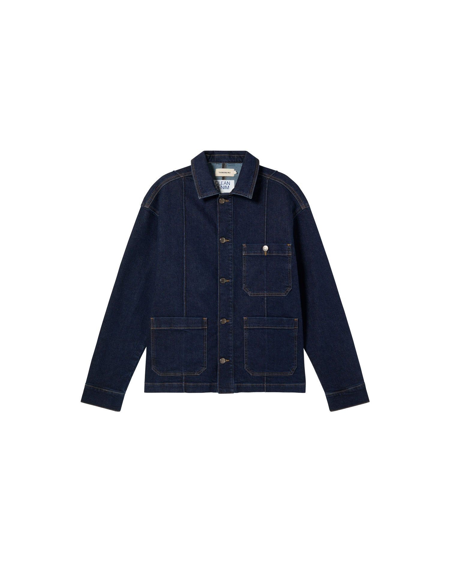 Jacke aus Bio-Baumwoll-Denim | Blau "dark clean denim gus jacket", Thinking Mu, Foto 8