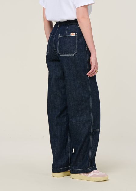 Jean en coton bio | bleu "wendy double knee denim pants - dark blue", Nudie Jeans, photo 4