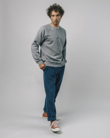 Sweat gris à imprimé en coton bio - how to moka, Brava Fabrics, photo 2