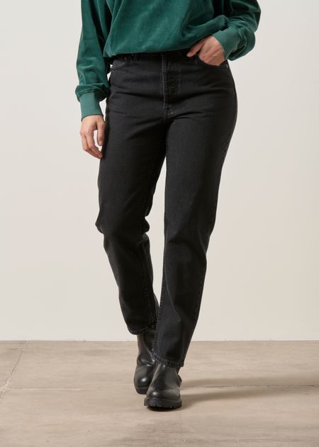 Jean mom en coton bio | noir "Breezy britt friendly black", Nudie Jeans, photo 1