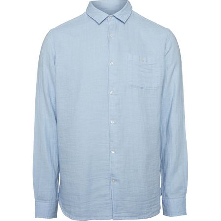 Chemise unie bleu ciel en coton bio