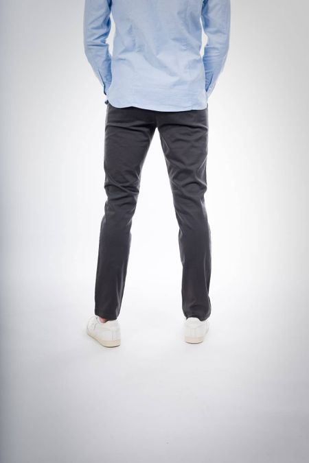 Chino slim gris en coton bio - joe phantom, Knowledge Cotton Apparel, photo 4