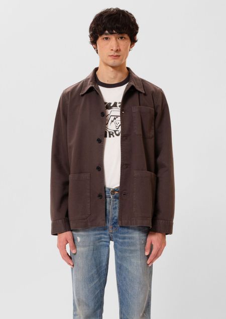 Veste workwear en coton bio | marron "barney worker jacket mole"