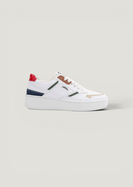 Baskets vegan | blanc détails multicolores "origin - all in evergreen - mixed colors" - Moea