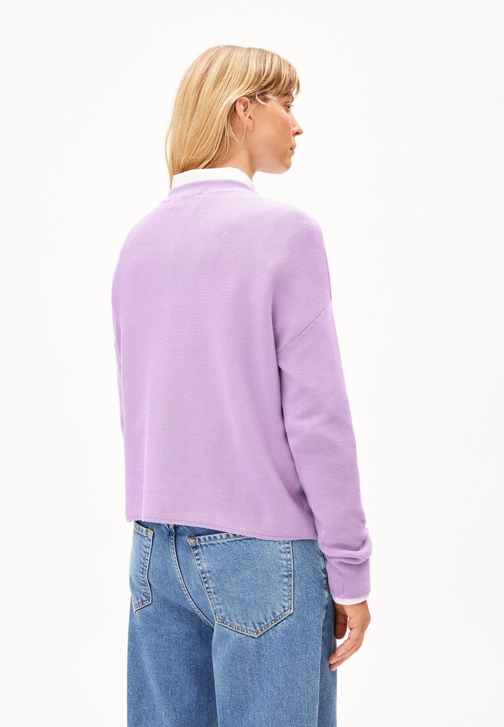 Pull ample en coton bio | lilas "merinaa links links smart lilac" femme