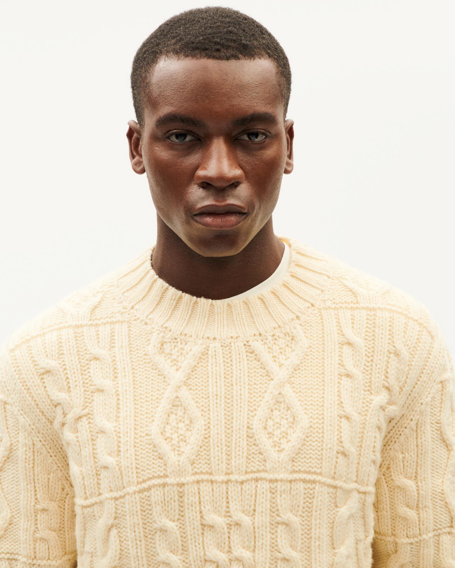 Pullover aus zertifizierter Merinowolle | Beige "ecru rasta knitted sweater - ecru", Thinking Mu, Foto 2