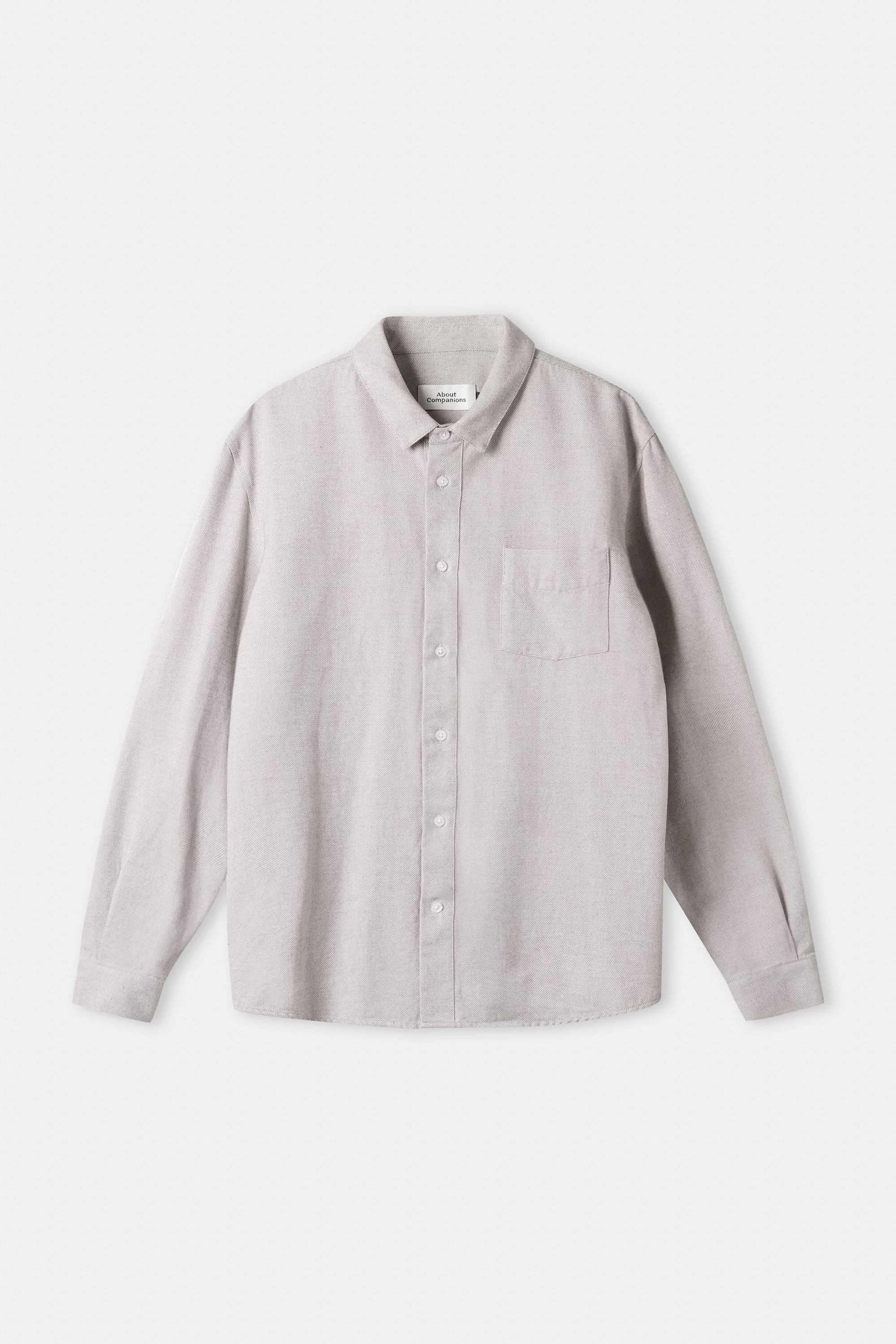 Chemise en coton bio | beige "Simon eco flannel cold brown", About Companions, photo 6