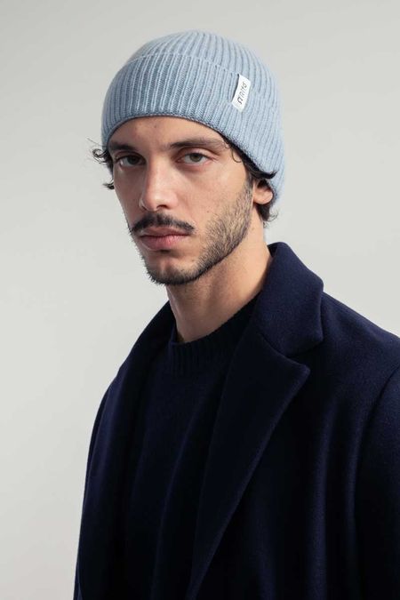 Bonnet en cachemire recyclé | bleu "marcello azzurro polevere", Rifò, photo 4