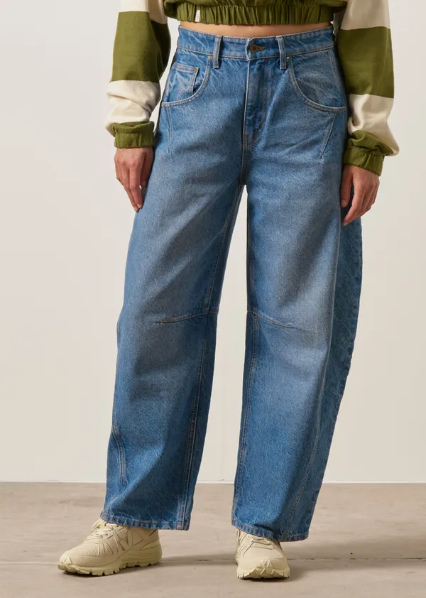  Jean ballon en coton upcyclé | bleu "Rebel barrel jeans crystal blue crystal blue", Kuyichi
