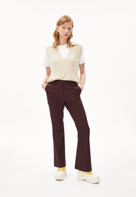 Pantalon flare prune en coton bio et ecovero - tatnaa fudge, Armedangels, photo 4