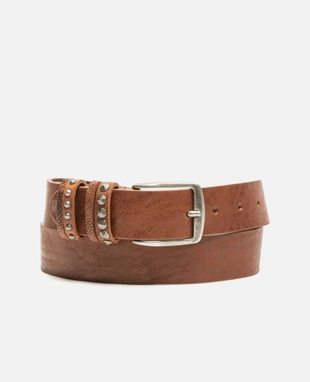 Ceinture en cuir tannage végétal | marron "costello - tabac"