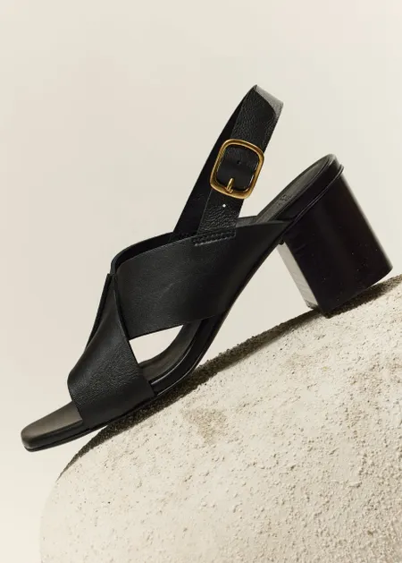 Sandales en cuir certifié | noir "dea - cuir noir", Odaje ex M.Moustache, photo 6