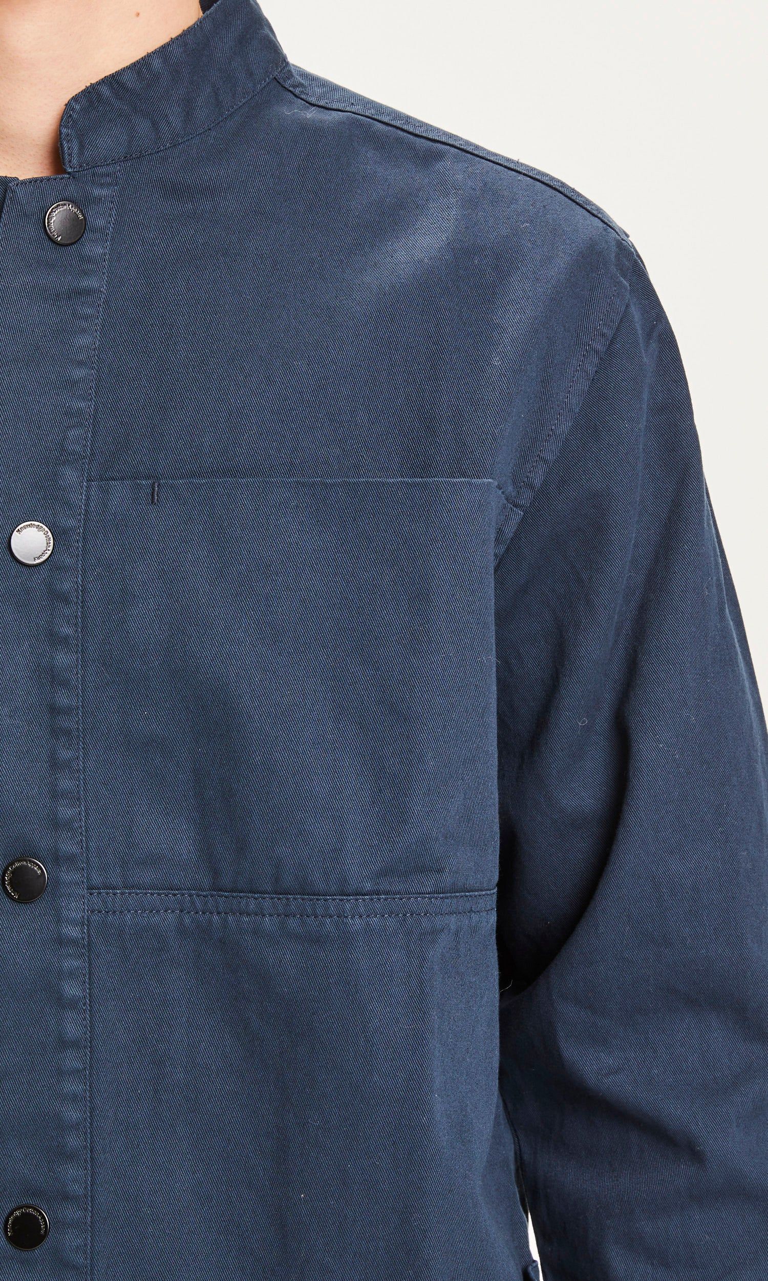 Blaue Workerjacke aus Bio-Baumwoll-Twill - pine twill total eclipse, Knowledge Cotton Apparel, Foto 3